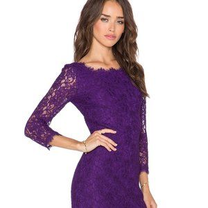 Diane von Furstenberg DVF Zarita Dress Sz 12 Royal Purple